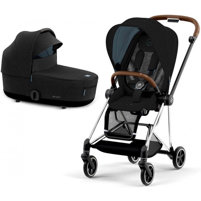 Carucior 2 in 1 Cybex Mios cadru Chrome Brown, Deep Black